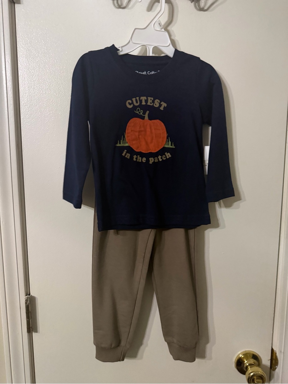 Kids Navy Pumpkin Matching Set - 'Cutest in the Patch'